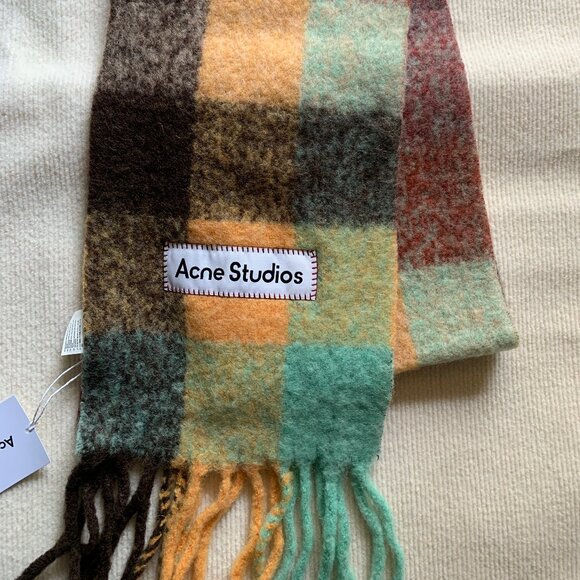 Acne Studios Checked Wool Scarf - Picture 3 of 7